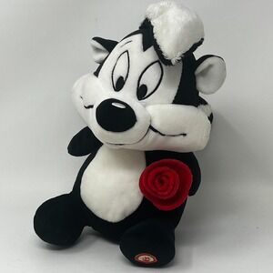Hallmark Pepe Le Pew Talking Singing Plush Looney Tunes 10" w/ Rose 2016